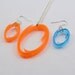 One Orange or Blue Portal Necklace and Earrings Set - Lasercut Acrylic Portal Pendant Necklace and Earrings Set - GLaDOS