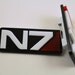 Mass Effect N7 Pin Backed Badge - Laser Cut Acrylic