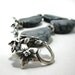 Jet Dyed Fire Agate Bracelet with Silver Toggle Clasp