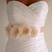 Reserved for Kristin PEARL - Vintage Ivory on Champagne Bridal SashBelt