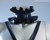 Choker Latex Ruffle Collar Detachable Fetish Gothic Rock - Chrisst Unique Fashion - SPECIAL ETSY PRICE