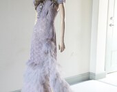 Steampunk Victorian Wedding Dress Gown Gothic Fantasy Fashion Grey Mauve. Hand dyed wedding dress -Chrisst Unique Fashion SPECIAL ETSY PRICE