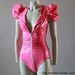 Bodysuit Pink Pvc Latex Look Barbie Kawaii Lolita Lady Gaga - Chrisst's hot pink pvc bodysuit SPECIAL ETSY PRICE
