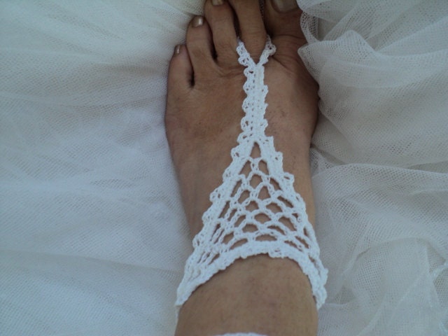 Crochet Barefoot Sandal,Wedding,Knitted,Sexy Foot Jewelry,Anklet,Toe Ring,,Cuff,Gypsy,Yoga,Thong,Nude,Bridal,Beach,Summer, Lace Sandals.