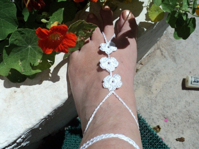 Wedding Barefoot Sandal, Crochet, Knitted, Sexy Foot Jewelry,Anklet,Toe Ring,Cuff,Gypsy,Yoga,Thong,Nude,Bridal,Beach,Summer, Lace Sandals.