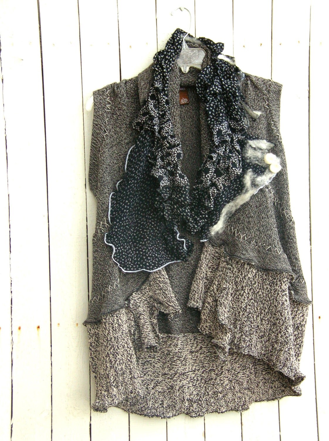 Reconstructed Sweater Vest Nuno Felt