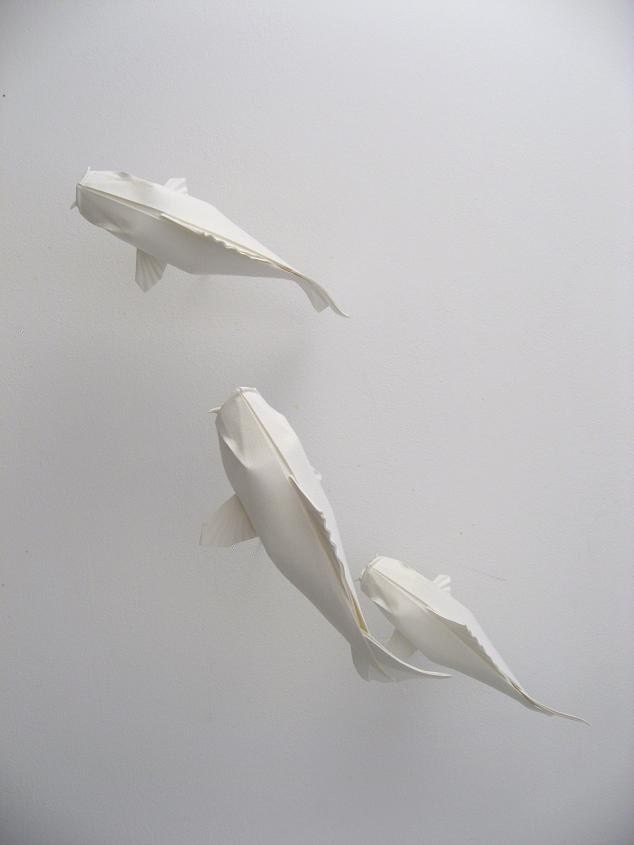White origami Koi Pond