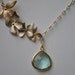 Orchid Lariat Necklace Green flower in 14k gold