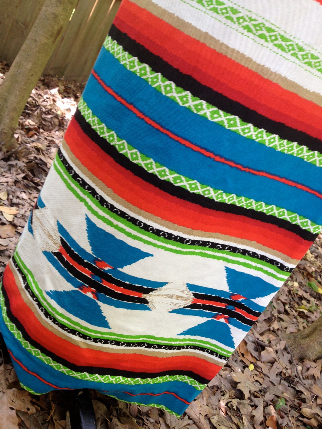 vintage 70s maxi skirt - neon southwestern boho print long cotton skirt