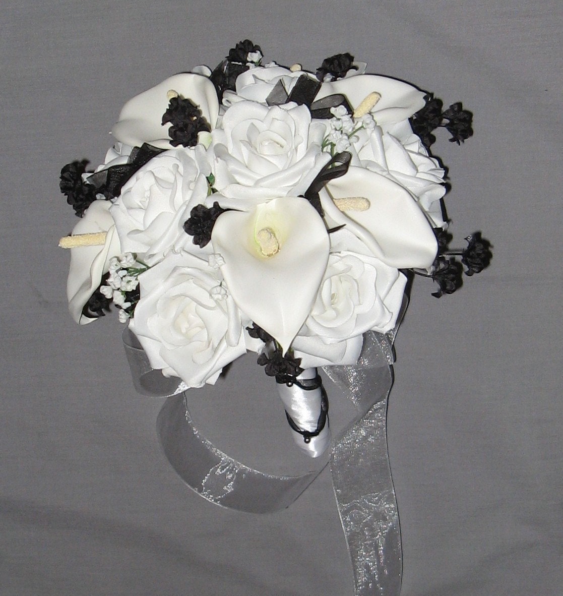 Black and White Calla Lily Bouquet Set