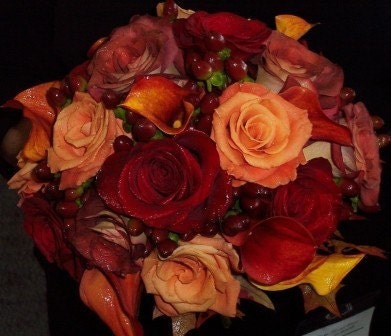 Romantic Red Rose Silk Wedding Bouquet Set