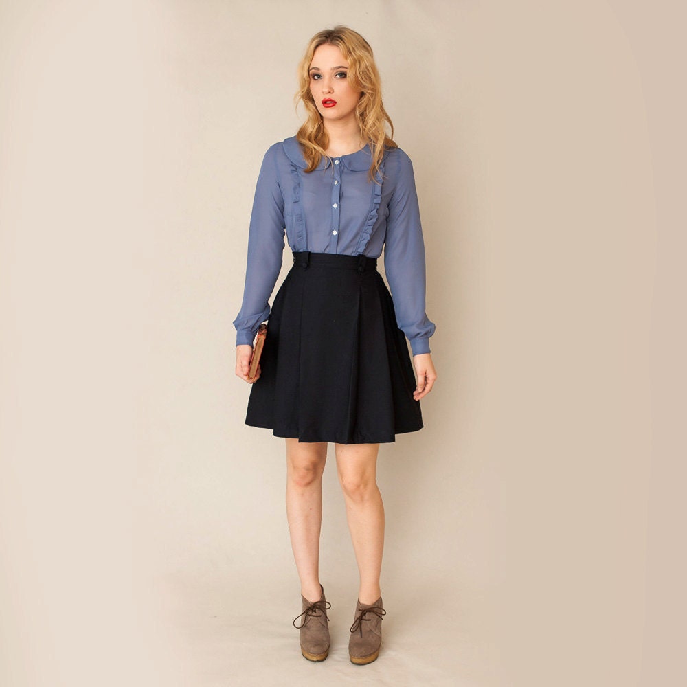 Colette Blouse - Smokey Blue - Made To Order