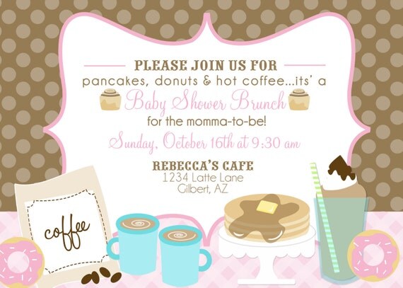 Bun in the Oven Baby Shower Printable Party Invitation - coffee cocoa birthday bridal brunch - Fresh Chick Designs Il_570xn