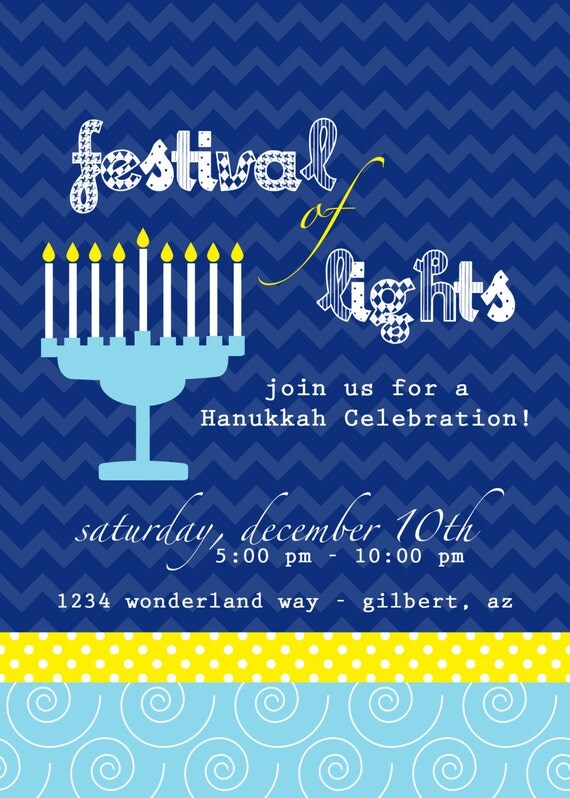 PRINTABLE PARTY INVITATION - Hanukkah Celebration Il_570xn