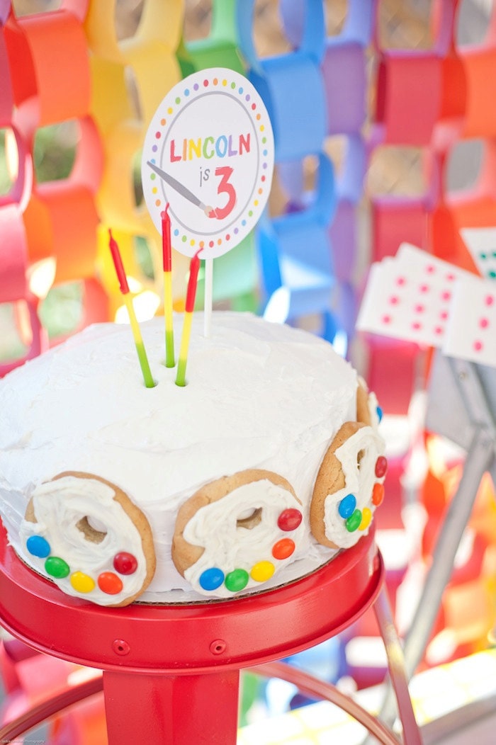 Rainbow Art Paint Party - Cake Sign or Centerpiece by Petite Party Studio Il_570xn