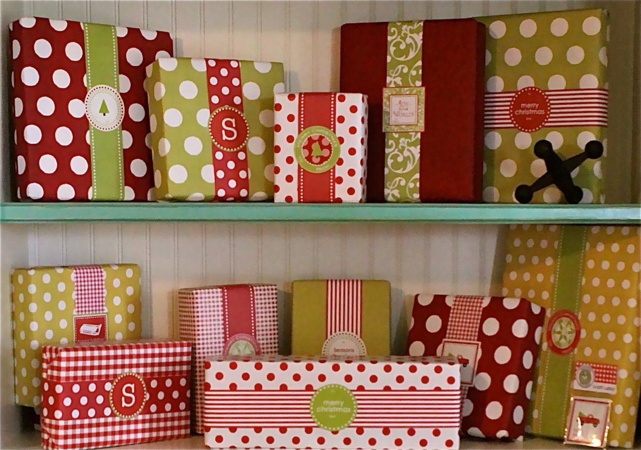 Paper Ribbon 3 Boxes  in Green Designs