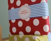 Happy Birthday Labels in Blue and Red