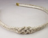 Beige Recycled Cotton Knotted Headband