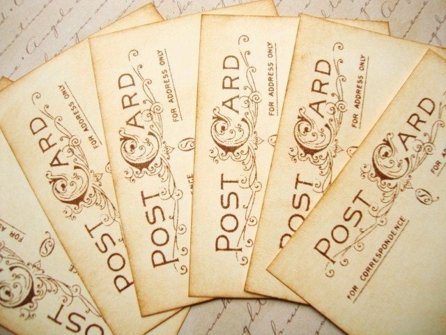 Postcard Placecards Wedding Escort Cards Vintage Style