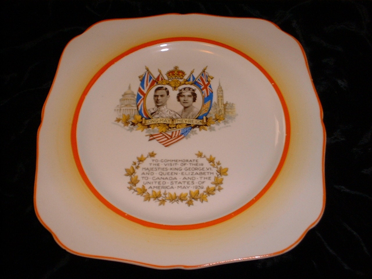 Commemorative 1939 Plate King George and Queen Elizabeth REDUCED