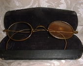 Antique 1900s John Lennon Glasses Granny Spectacles with Case REDUCED