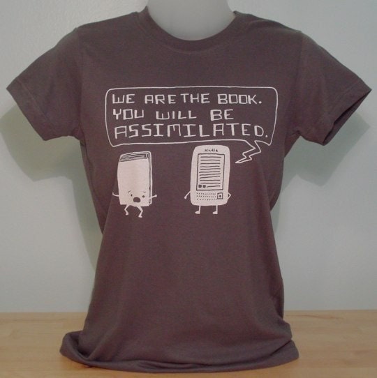 Kindle Will Assimilate Your Books Ladies Tee (Charcoal)