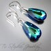 Peacock Blue Teardrop Bridesmaid Earrings Wedding Bridal Crystal - AURORA