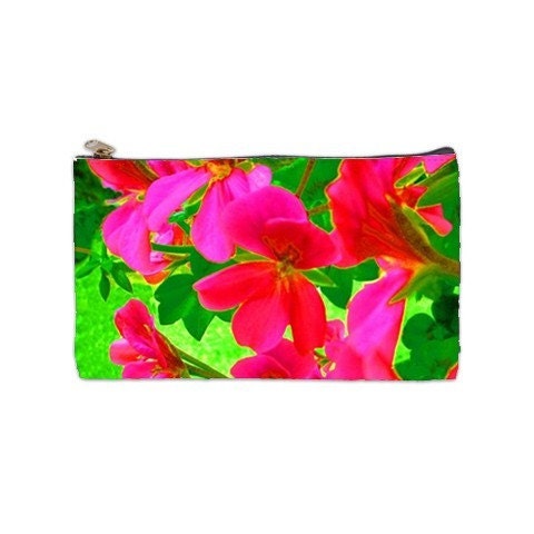 This bag will not ship until June 10th,  Pink lipstick and Mascara Cosmetic Bag, bridesmaid gift, , zippered makeup bag, small cosmetic bag