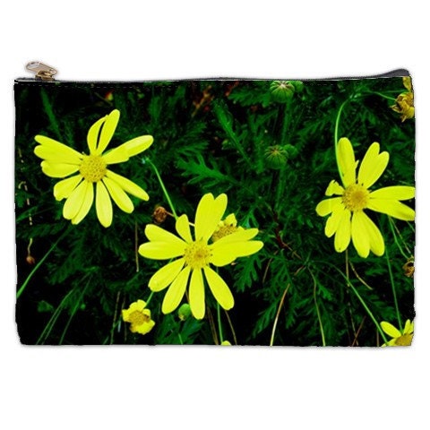 Daisy Cosmetic Bag, daises, yellow flowers, Daisy Makeup bag, spring cosmetic bag, summer makeup bag, daisy cosmetic bag, tote, pouch