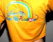 Love Me Love My Rainbow Glitter Vintage Tshirt - Size Small