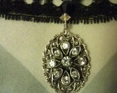 Black Lace crystal choker