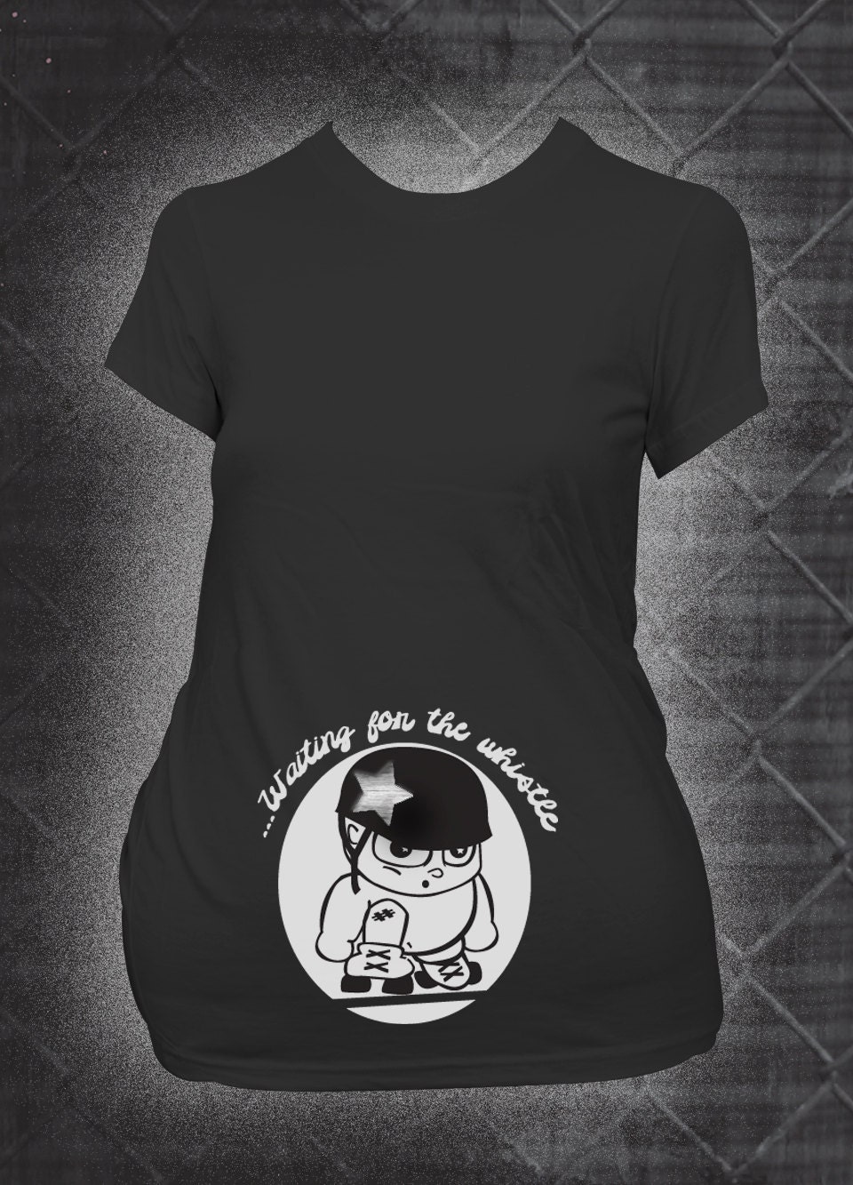 Roller Derby Shirt MATERNITY Silver Gunmetal Star Small by Black Sheep Sk8
