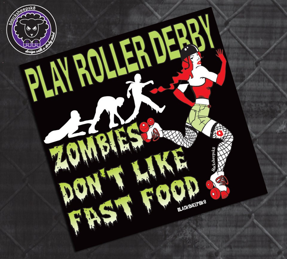 Roller Derby Sticker PACK "I See Dead Blockers" Pack by Lucy Dynamite of Black Sheep Sk8