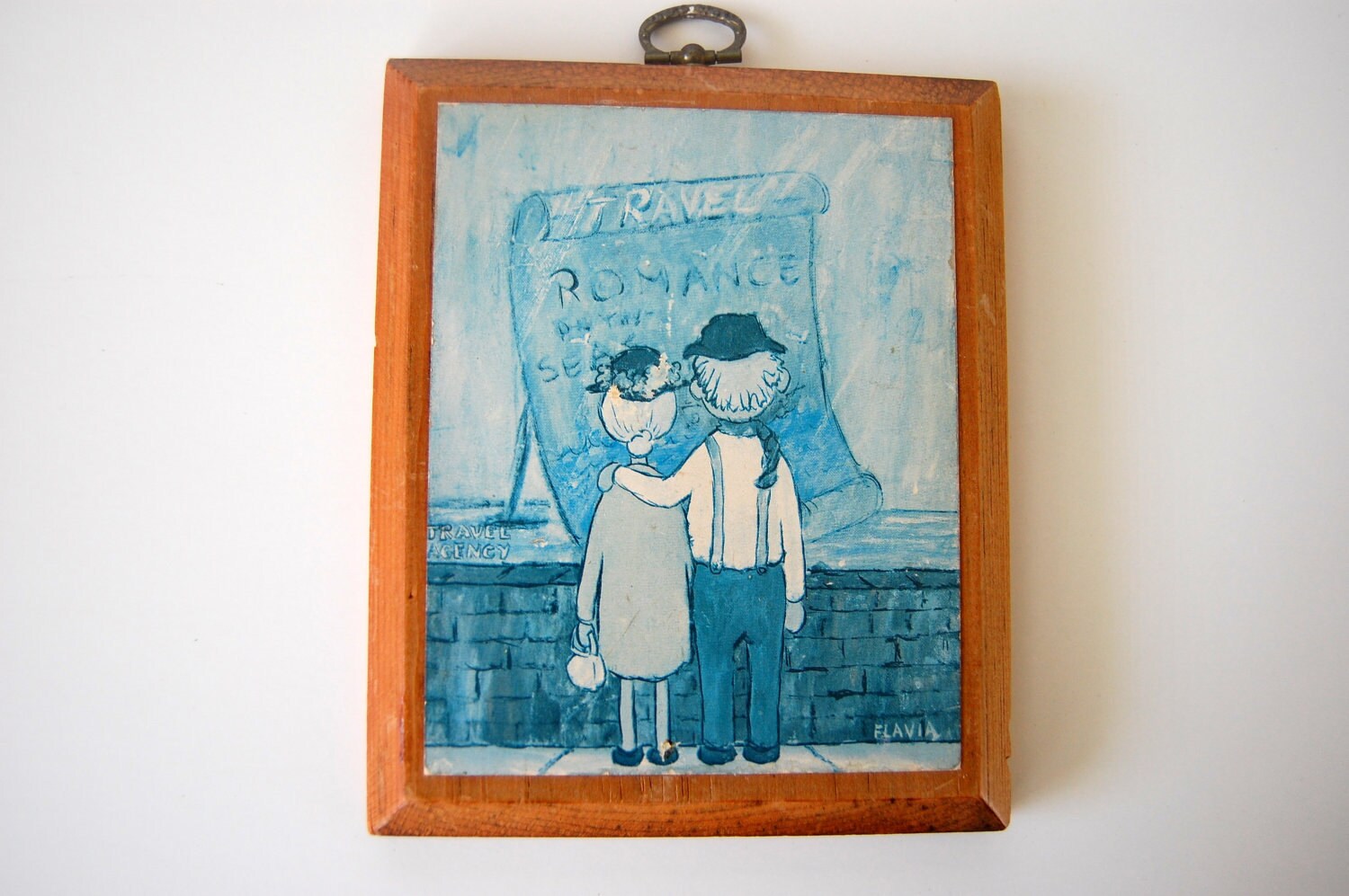 SALE Vintage Flavia Art Plaques Set of 2