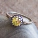 Morning Star - Brilliant Faceted Checker Cut 6mm Golden Quartz in Sterling Silver Crown Bezel