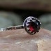 Pele -6mm Rose Cut Red Garnet in Sterling Silver Crown Bezel