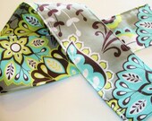 DSLR Camera Strap Cover, Lens Cap pocket added for no charge, Gray, aqua and lime floral print
