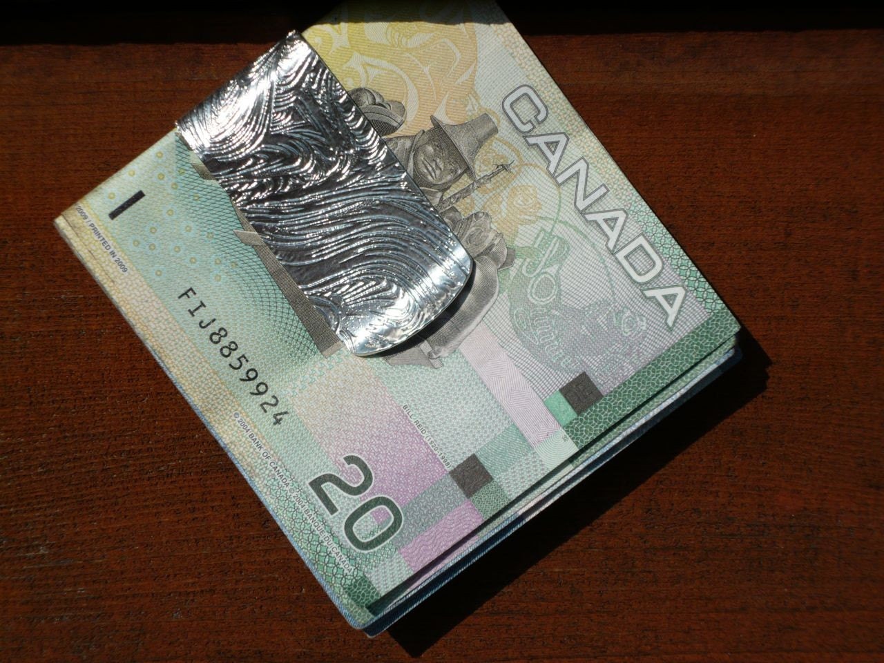 Money Clip, Waves, Sterling Silver, Handmade, Unique, One Of A Kind