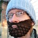Beard for a Beanie Hat, Adult Medium, Brown, Wool Blend