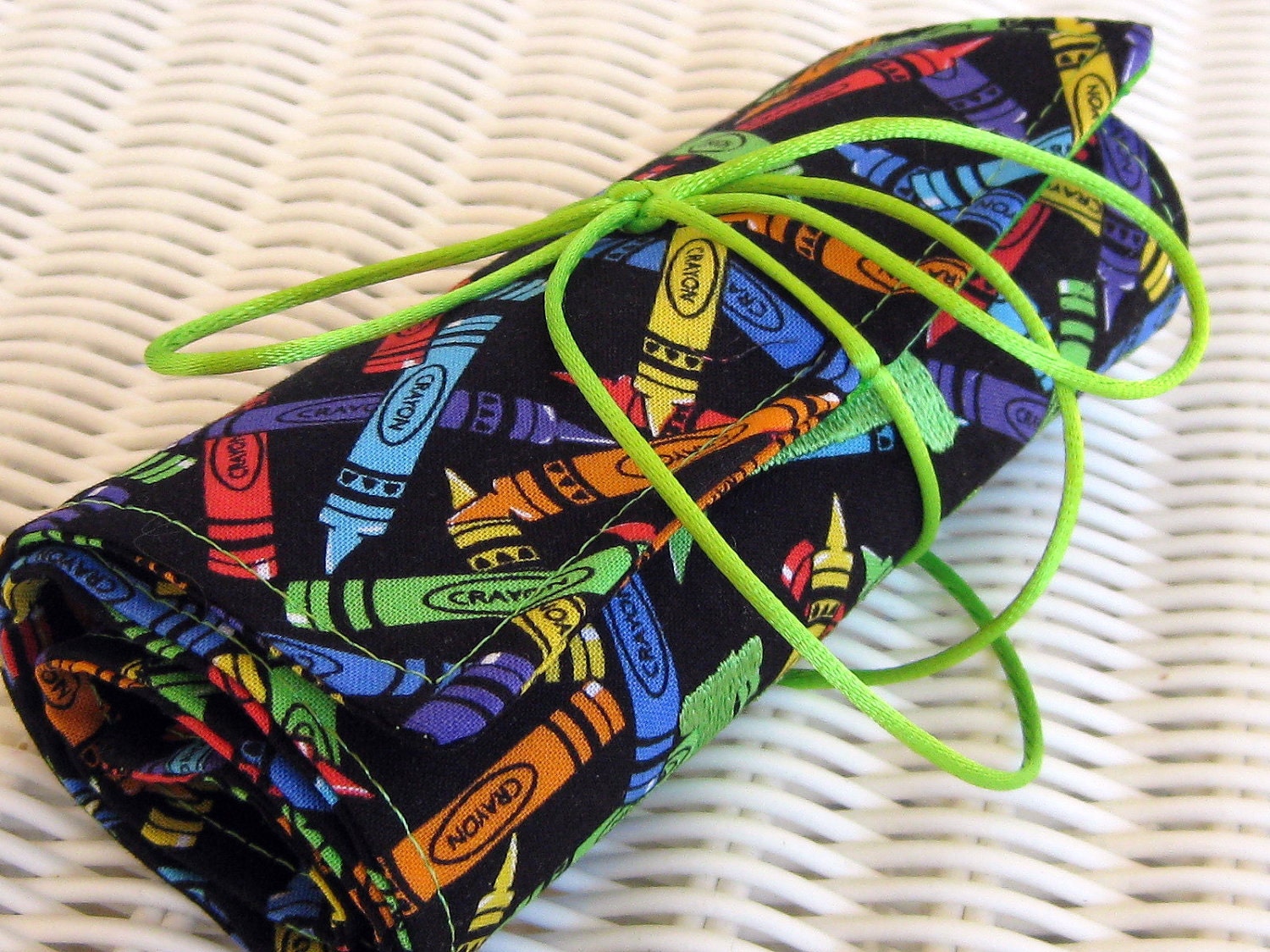 Crayon Keeper Roll Up Wrap Hot Stuff Doodle Bug Custom Embroidered Name or Initials