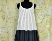 SALE Loose Fitted Dress with Ruched Sheer and Pleated Skirt size medium large - Evelina