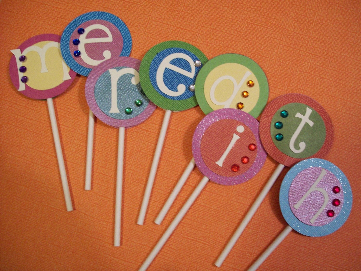 Modern Pretty Princess Party- Name Cupcake Toppers