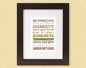 Positivity Subway Art - 5x7  - Digital Printable Poster, Print, Typography, Art, Download and Print JPEG Image