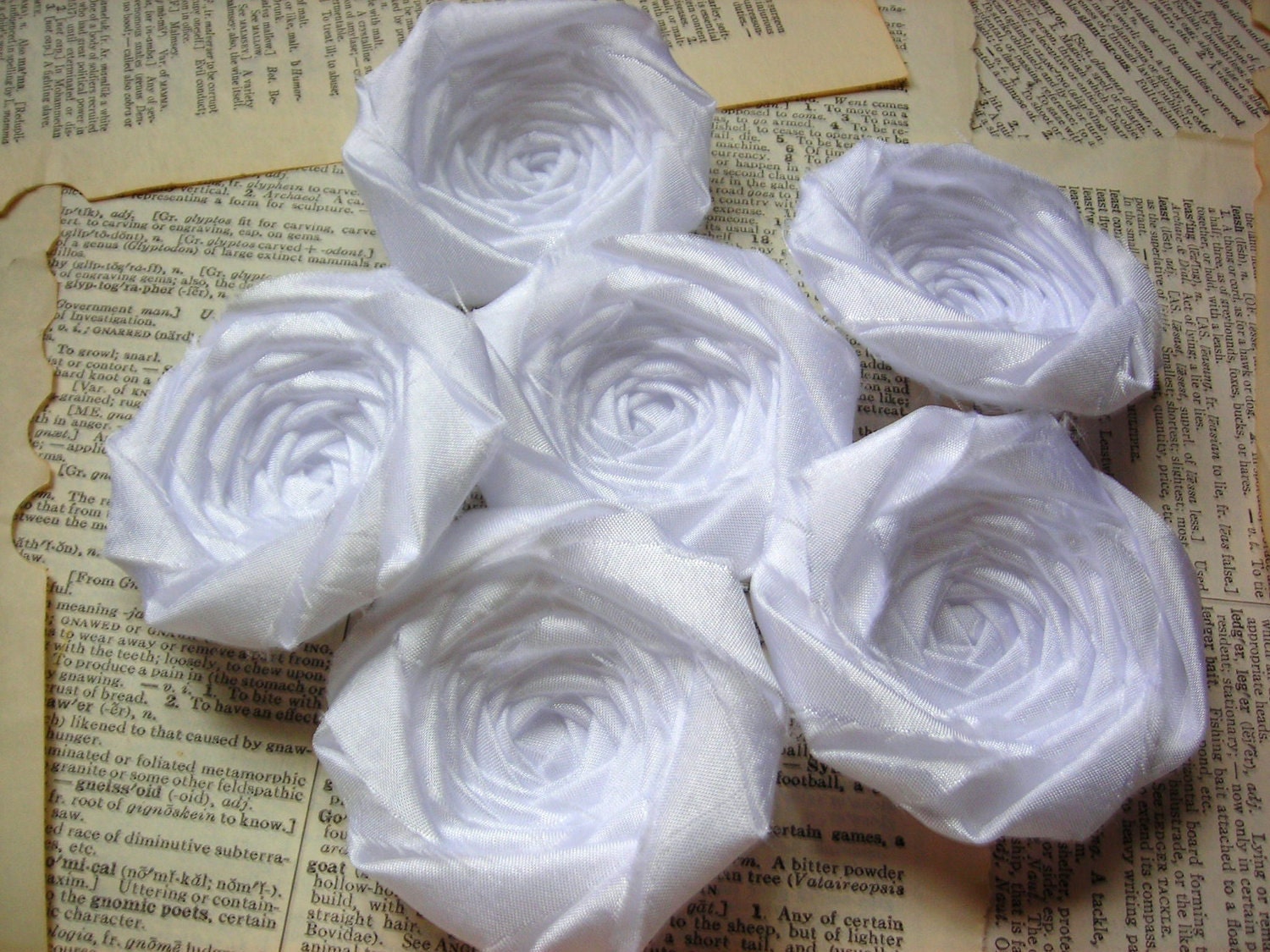 Bridal White Flowers set of 6