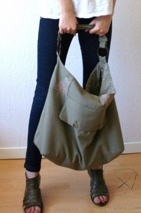 Shoulder Bag oversize XL - Upcycled man's suit jacket