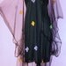 SALE Vintage BLACK Kaftan - Boho Embroidered Net Kaftan with Vintage Black Slip Size 36
