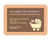 Printable Custom Baby Shower Invitation - Apricot Delight