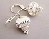 Silver Hot Air Balloon Earrings - Weather Balloon Space Ship Earrings - Sci Fi Earrings