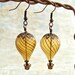 Hot Air Balloon Earrings - Steampunk balloon earrings in blown glass and copper  - Hot Air Balloon Jewelry - Steampunk Earrings