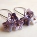 Purple Flower Earrings - Czech glass beads with variegated purple and copper highlights